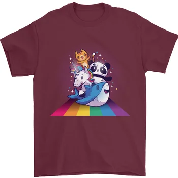 Mistic Urs Panda Unicorn Cat E De Rechin 100% Bumbac T-Shirt
