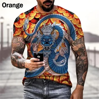 Moda Imprimate 3D Dragon Model T-shirt pentru Bărbați Și Femei Maneca Scurta Tricou Casual Plus Dimensiune Tee Topuri Streetwear Om Haine