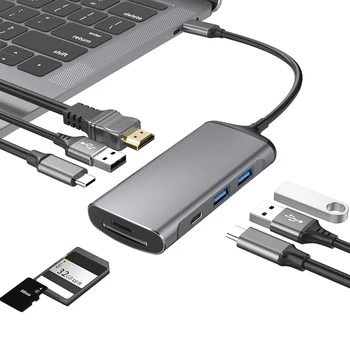 Laptop Docking Station Tip C la HDMI USB 3.0 PD 100W SD TF Card Slot USB C Hub pentru Macbook Pro Air Lenovo Thunderbolt 4/3 Doc
