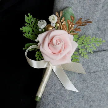 PE Rose Bridesman domnișoare de Onoare de Nuntă Piept Floarea de Nunta coreean domnisoara de Onoare Încheietura mâinii Flori de Nunta Clapeta de Flori