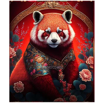 Chineză Festiv Art DIY Diamant Pictura Kituri Drăguț Panda 5d Diamant Mozaic Puzzle Animal urs Diamant Broderie Cadou Decor acasă