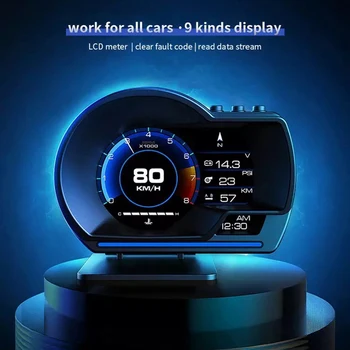 Hot Nou Head Up Display Afișaj Auto OBD2+GPS Auto Inteligent HUD Indicator Kilometraj Digital de Alarmă de Securitate de Apă&Temp. RPM