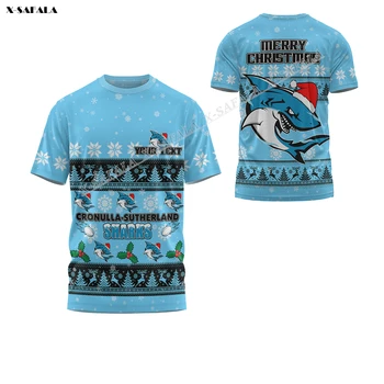 Rechin Sport 3D Imprimate T-shirt Barbati Casual Top Tee iute Uscat Crăciun Xmax Cadou Australia Rugby Boy Fata de Copii