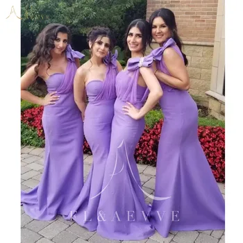 Purple Satin Rochii domnișoare de Onoare Oaspete de Nunta pentru domnisoarele de Onoare Rochii Un Umăr Rochie Eleganta Femei pentru Nunta Rochii de Petrecere