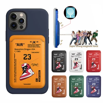 Upgrade-ul Magnetic Adidași din Piele PU Portofel Caz Pentru MagSafe iPhone13 14 12 15 AER 23 White Label Bag Cardul Titularului Capacul din Spate