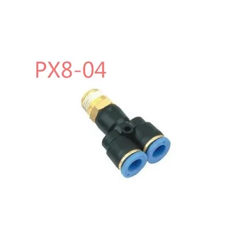 Transport gratuit 5Pcs PX8-04 tub Pneumatic push Y Filetate tee rapid conector plug-8MM fir furtun de 4 1/2 stele