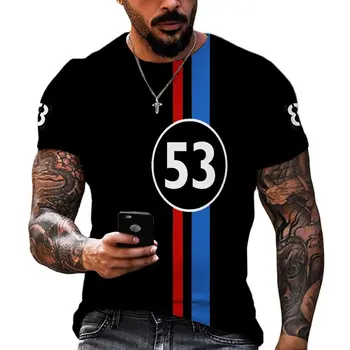 Retrol de Curse 3D de Imprimare Barbati tricouri de Vara Hip-Hop O-Gât Poliester Liber Maneca Scurta Unisex Respirabil de Sus Teuri Bărbați Îmbrăcăminte