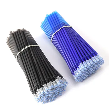 100 Buc Pix Gel poate Umple Rod Erasable Pen Refill 0.38 mm Albastru Cerneală Neagră Birou Școala de Papetarie Instrument de Scris