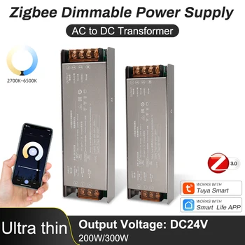 DC24V Zigbee3.0 Putere Dimmer/Transformator/LED Driver Compatibil pentru Single/CCT benzi de culoare lumina TuYa & Smart Life app 200W/300W