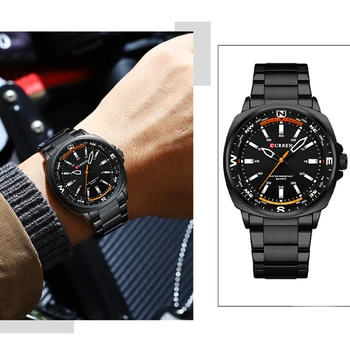 CURREN, Ceas Nou pentru Man Fashion Design Unic, Simplu de Afaceri Banda din Oțel Inoxidabil rezistent la apa Wristwatche Rlogios Msculino 8455