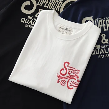 Vara New American Retro cu mânecă Scurtă, O-neck Scrisoarea Imprimate T-shirt pentru Bărbați Moda Simplu 100% Bumbac Spălate Casual Sport Topuri
