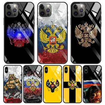 Rusia Steaguri rusești Emblema Sticlă Călită Telefon Caz Pentru Xiaomi Redmi 9 9A 9C 8 8A 7A 9 9 Pro max 8T 7 8 Pro 10X 5G Acoperi
