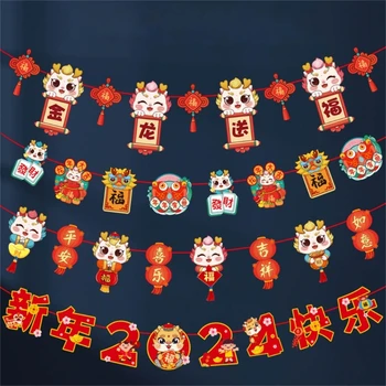 2024 Anul Nou Chinezesc Festiv Steaguri Bannere Set de Celebrare Festivă Pandantive Picătură de Transport maritim