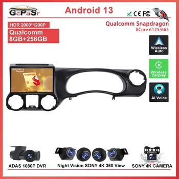 Android 13 Qualcomm Snapdragon Radio Auto Multimedia Player Pentru Jeep Wrangler 3 JK 2011 - 2018 RHD Șeful Unității Auto Stereo 5G DVD