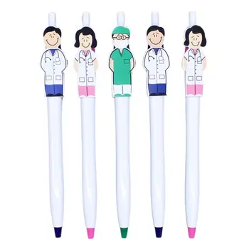 5Pcs Noutate Personaj de Desene animate Pixuri Doctor si Asistenta Forme de Neutru Pen Gel pentru Birou & Scoala