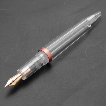 2X 0,5 Mm Peniță de Stilou Cu Pipeta de Mare Capacitate Transparent Pixuri de Birou Școală a Crescut de Aur & Red