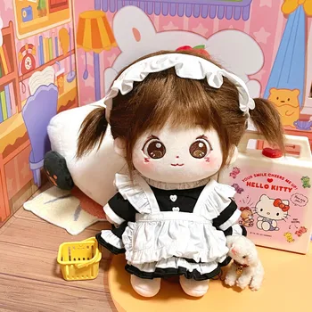 20cm Haine Papusa Maid Dress Banda Șorț Kpop Păpuși de Pluș Tinuta Jucarii Baby Doll Accesorii Pentru Costum