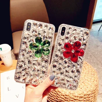 De lux Bling Diamante Colorate de Flori de Telefon Acoperă Pentru iPhone 15 14 Pro Max 13 12 11 X XR XS 8 Plus Stras de Cristal Clar Caz