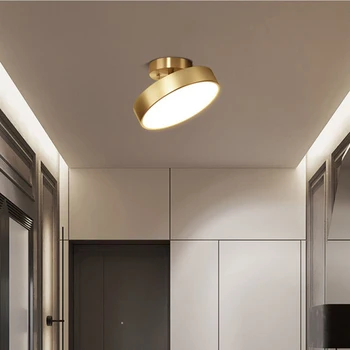 Moderne LED Lumini Plafon Nodic Accesorii pentru Decor Pentru Dormitor, Living Sufragerie, Coridor Lămpi Rotunde de Cupru Decor de Prindere