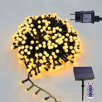 Plug-in/Solar Crăciun Cluster Lumina 250/500 LED-uri în aer liber Pocnitori Șir Lumina de Basm Ghirlanda pentru Pomul de Petrecere de Nunta Decor