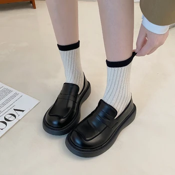 Platforma pantofi plat tendință stil Britanic 2023 casual pentru femei pantofi platforma pentru femei pantofi de sport elastice pantofi casual femei