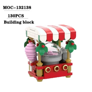 Bloc MOC-132138 Crăciun Bomboane de Bumbac Model Rack Decor 130PCS Băieți Jucării pentru Copii Ziua de nastere Cadou de Crăciun