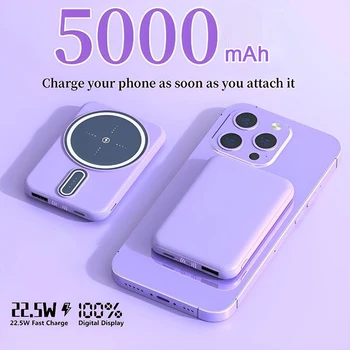 5000mAh Mini Magnetic Power Bank Wireless Power Bank 3.0 O Călătorie în condiții de Siguranță Magnetic Wireless de Încărcare Pentru Magsafe iPhone Samsung