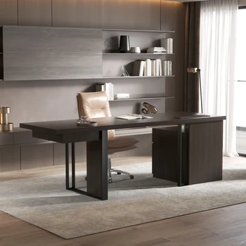 Lumina de birou de lux modern în camera de zi, birou mare, în stil Italian, minimalist studiu acasă, caligrafie birou, design high-end