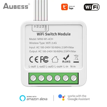 Mini Tuya 2-bandă WIFI Smart Switch Comutator Modul de Viață Inteligentă APP Activitatea de Control Cu Alexa Și Acasă Yandex Alice