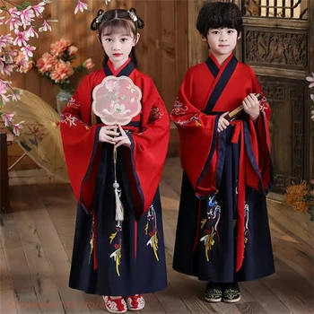 Tradițională Chineză Vintage De Îmbrăcăminte Pentru Copii Baieti Fete Femei Hanfu Rochie Tang Costum Copii Pentru Copii De Halloween Cosplay Costum