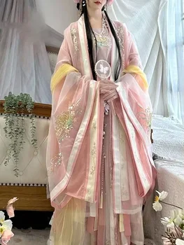 Vechi Stil Tradițional Chinezesc Femei Elegante Hanfu Rochie Zână Broda Scena De Dans Popular Costum Retro Dinastiei Song De Haine