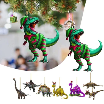 2023 Crăciun Dinozaur Pandantiv Acrilic Decorare Pom De Crăciun Dinozaur Agățat Ornamente Casa Decor De Crăciun