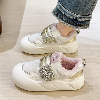 Runda Toe Pantofi De Sport Lady Culori Amestecate Saboti Platforma De Toamna Casual Femei Adidași Toate-Meci Coș Mic Liane Toamna Noua