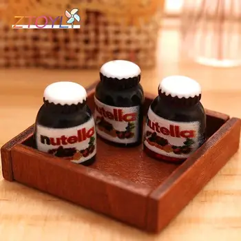 3Pcs 1:12 casă de Păpuși în Miniatură Sos de Ciocolata Model Alimentar Bucătărie Scena Decor Jucărie