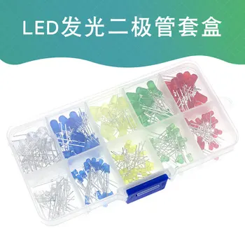 （1buc）100 de 3MM 5MM LED diode emițătoare de lumină, verde, rosu, albastru, galben, alb DIY combinație kit （1buc）100 de 3MM 5MM LED diode emițătoare de lumină, verde, rosu, albastru, galben, alb DIY combinație kit 0