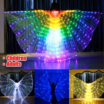 LED-uri de Dans Aripi de Culoare Manta Copii Adulți Dansatori Luminos Aripă de Fluture pe Scena de Dans din Buric Fotografie Partid Prop