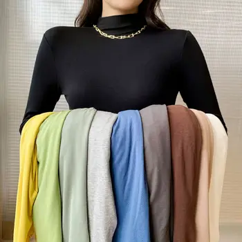 MRMT 2023 Nou Brand pentru Femei cu Mâneci Lungi T-Shirt Modal Bottom Tricou de Culoare Solidă Slim High Neck Top T-Shirt Pentru Femeie