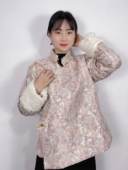 Tibetan Imbracaminte Femei 2023 Iarna Nou Stil Plus de bumbac captusite Tibetan Vânt Național Fotografie de Călătorie de Îmbrăcăminte