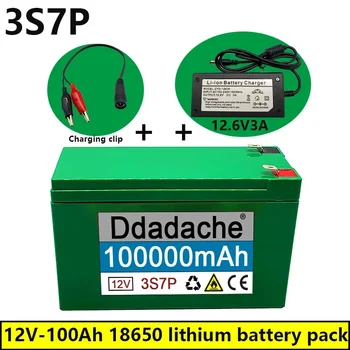 100New 12V 3S7P Litiu-Ion Battery100Ah Este Potrivit pentru Iluminat Exterior din Pulverizator Agricol Sunet de Rezervă Baterie+ Incarcator