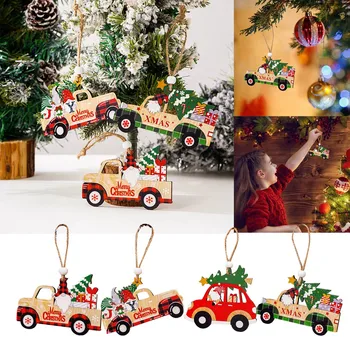 Camion din lemn de Crăciun Agățat Ușă Oranments Perete Xmas Dec Crăciun Fericit Decor pentru Acasă de Anul Nou Naviidad Ușa Pandantive Cadouri