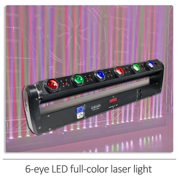 YUER 6 Ochii RGB Full Color Fascicul de Lumina Strobe LED-uri de Lumină Laser DJ Disco Muzica de Petrecere Club Efect de Lumină Nunta Bar Etapa Lumina