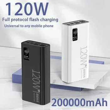 200000 mAh Power Bank 120W Super-Rapid de Încărcare de 100% Capacitate Suficientă Portabil Încărcător de Baterie Pentru iPhone Xiaomi, Huawei