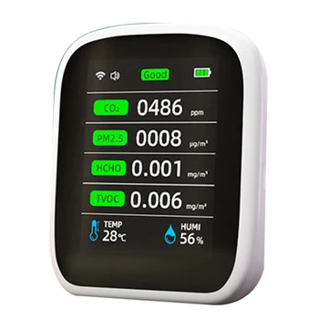 Wifi Portabil de Calitate a Aerului Metru 8 În 1 PM1.0 PM2.5 PM10 CO2 TVOC HCHO Temperatură Și Umiditate Tester de Dioxid de Carbon