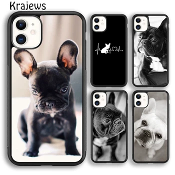 Krajews Bulldog francez Catelus Caz de Telefon Acoperă Pentru iPhone 15 SE2020 14 6 7 8 plus XS XR 11 12 mini-13 pro max coque Fundas