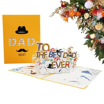 Tatăl Carte de Ziua de naștere Creative Tata 3d Card de felicitare Pentru Tata La Fiica 3D Bestdad Carduri de Ziua tatălui Card Cadou