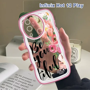 Cazuri Pentru Infinix Hot 12 Juca 12 Pro 12i Val Silicon Moale Caz Model Floral Capac Spate Telefon rezistent la Socuri Cazuri