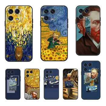 Van Gogh, Noapte Înstelată floare Telefon Caz Pentru Xiaomi Redmi Poco Nota 5 6 7 8 9 10 11 K30 K40 Un Go Pro Lite Plus 5G 4G Negru Cazul