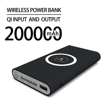 200000mAh Wireless Power Bank cu Două sensuri de Încărcare Rapidă Powerbank Încărcător Portabil tip-c Baterie Externă pentru iPhone