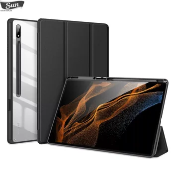 DUXDUCIS T-Tableta Caz Pentru Samsung Tab S8 Ultra/S6 Lite/S7 FE/S7 S8 Plus/ Tab A8 2021 Auto-Somn Trezire/Creion/Înapoi