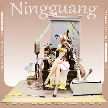 27cm Genshin Impact Figura Ningguang Anime Cifre Sexy Figurina PVC Statuie Model de Papusa Adult de Colectie Decor Băiat Jucărie Cadou